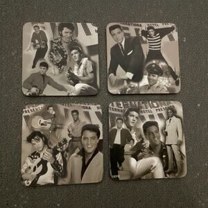 Elvis Presley set of 4 coasters 4”X4”